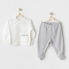 Andywawa AC25704 Sıde Snap Set Mommys Little Star 2Li Zıbın Set Grey