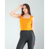 Turuncu Kare Yaka Kalın Askı Triko Crop Bluz