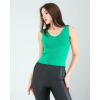 Yeşil Merdiven Yaka Kalın Askı Crop Bluz