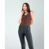 Acı Kahve Merdiven Yaka Kalın Askı Crop Bluz
