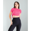 Pembe Yandan Büzgülü Crop