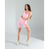 Pembe Seamless Dikişsiz Biker Tayt Crop Takım