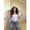 Beyaz ZRA Model Poliamid İp Askı Bluz