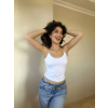 Beyaz ZRA Model Poliamid İp Askı Bluz