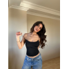 Siyah ZRA Model Poliamid İp Askı Bluz