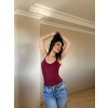 Bordo ZRA Model Poliamid İp Askı Bluz
