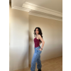 Bordo ZRA Model Poliamid İp Askı Bluz