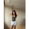 Haki ZRA Model Poliamid İp Askı Bluz