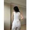 Halter Yaka Beyaz Bodysuit