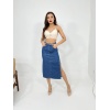 6900 SLIPPED MIDI SKIRT-MAVİ