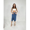 6478 DENİM MIDI SLIT SKIRT-MAVİ