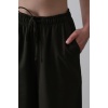 Beli Lastikli Bol Paça Pantolon - Koyu Haki