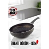 ModaCar Granit Döküm 8 Cm Derin Wok Tava - Yapışmaz Wok Tava -  30 Cm