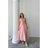 Pembe İnci Askı Detaylı Elbise