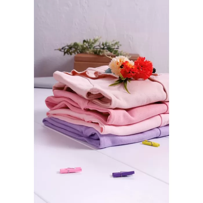Robası Astarlı Fiyonk Şapkalı Kız Bebek Tulum