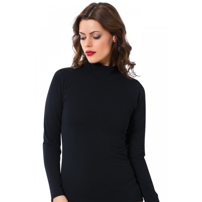 Moda Çizgi Bayan Uzun Kol Boğazlı Body 247