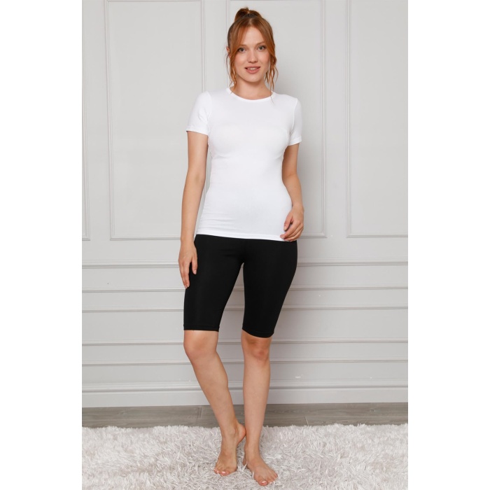 Moda Çizgi Microfiber Diz Üstü Tayt 5867