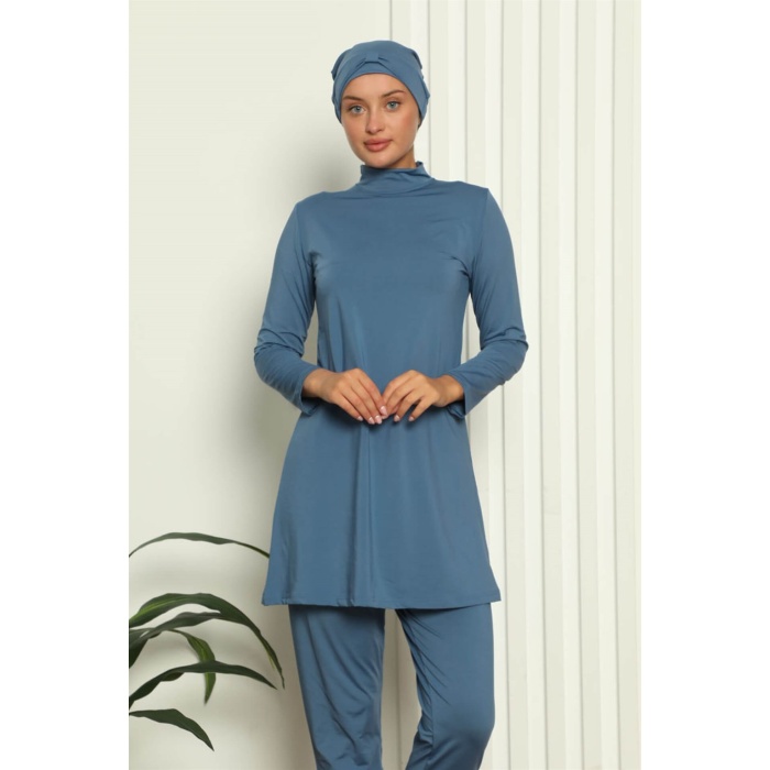 Moda Çizgi Tam Tesettür Likralı Mayo 31050