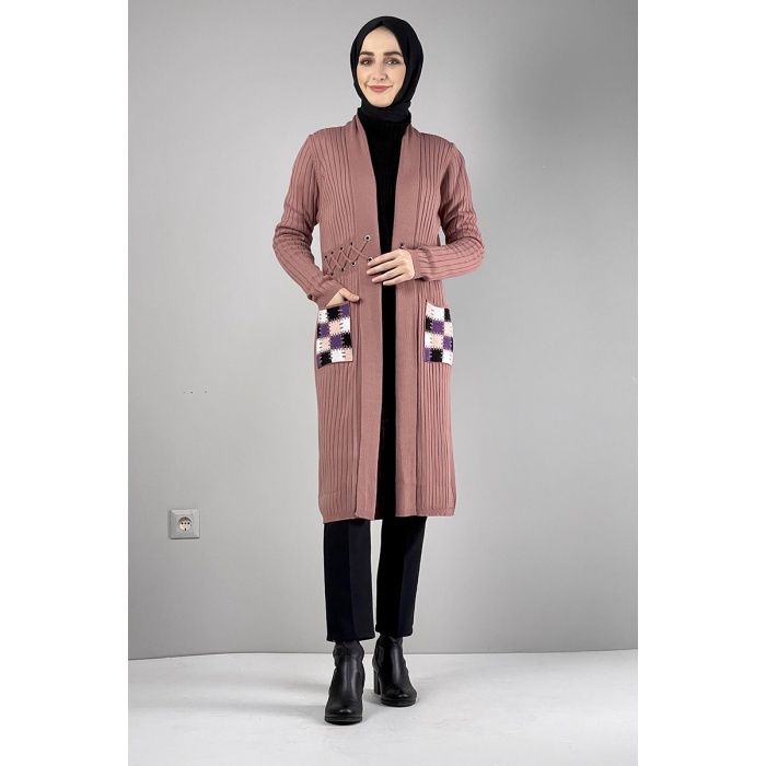 Moda Çizgi Triko Hırka