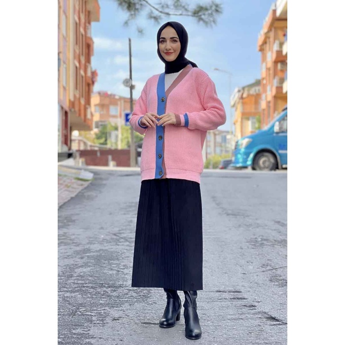Moda Çizgi Triko Hırka