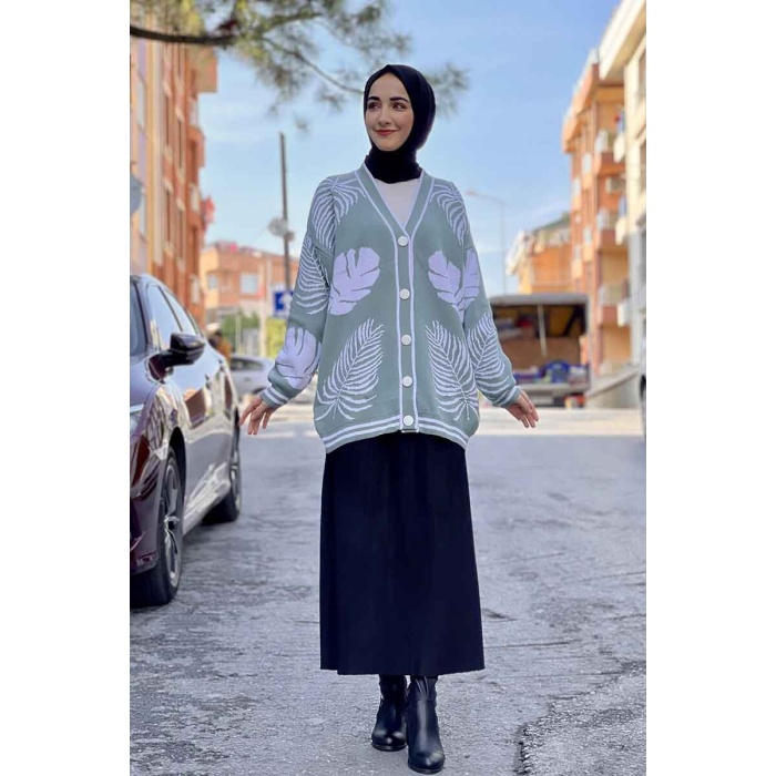 Moda Çizgi Triko Hırka