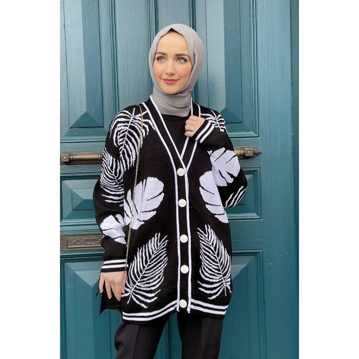 Moda Çizgi Triko Hırka