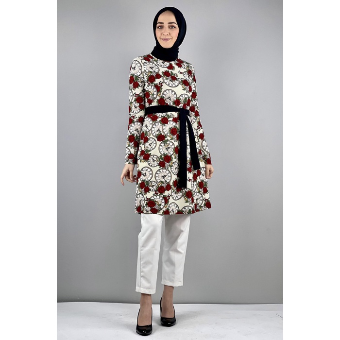 Moda Çizgi Desenli Tunik