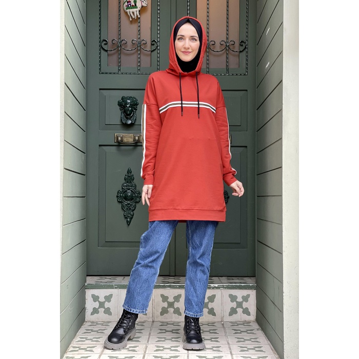 Moda Çizgi Desenli Tunik