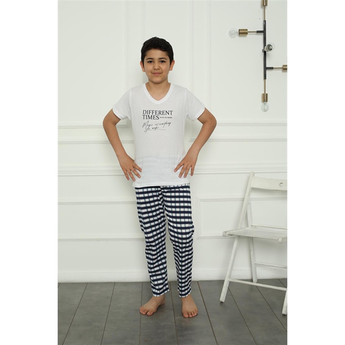 Moda Çizgi Erkek Çocuk Penye Pijama Takım 20390