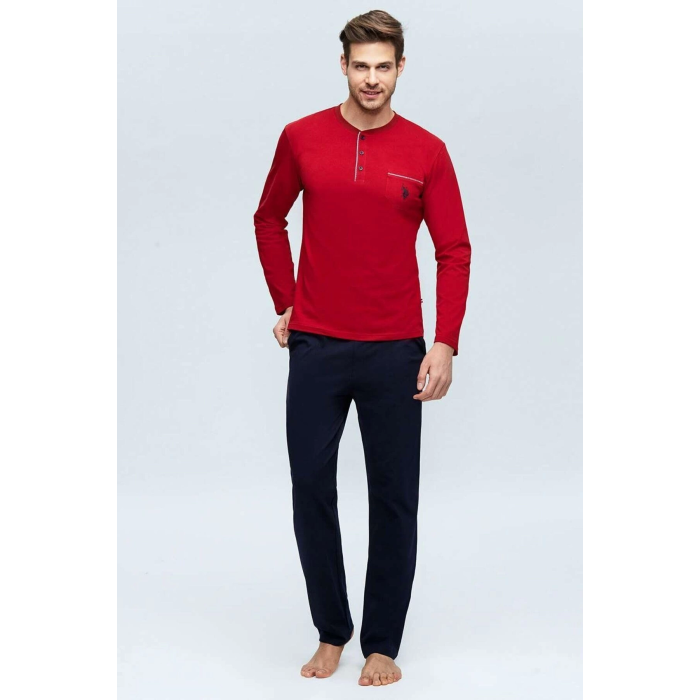 US Polo 17384 Erkek Uzun Kol Pijama Takımı