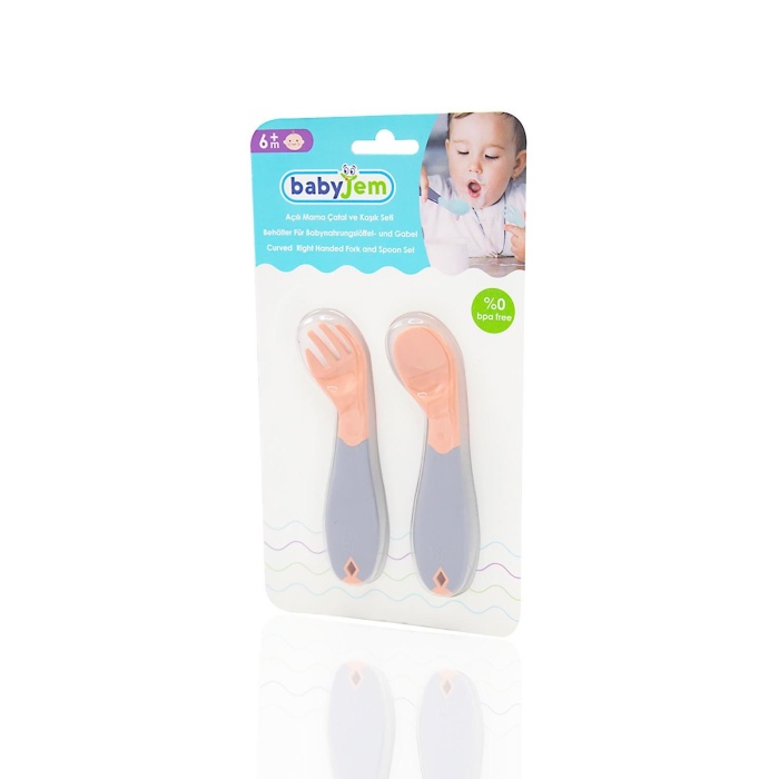  Jem Açılı Mama Kaşık Çatal Takımı 703 Gül Kurusu