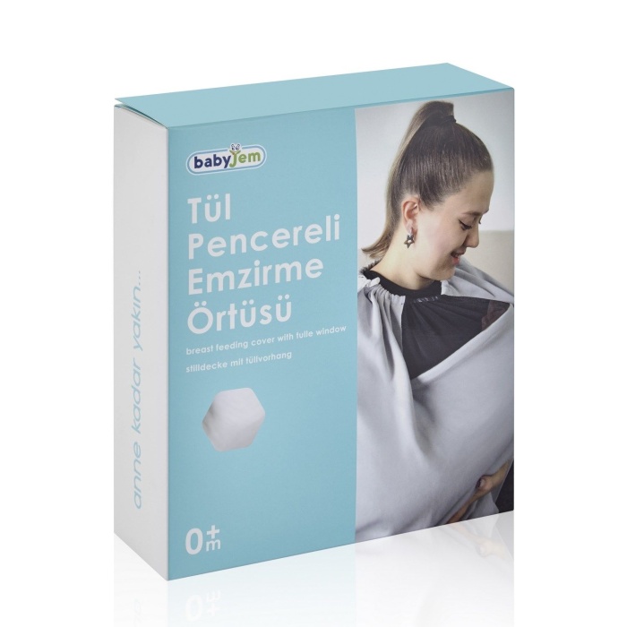  Jem Tül Pencereli Emzirme Önlüğü 735 Gri