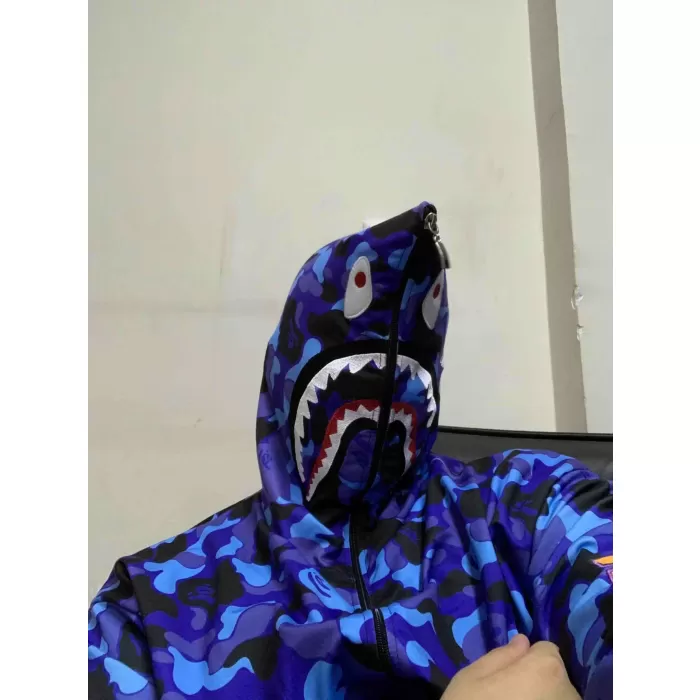 Unisex Pubg Bape x Shark Hoodie - Mavi