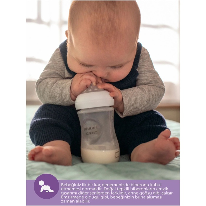     Doğal Tepkili Natural Response PP 2li Biberon Seti 260ml 1+ Ay
