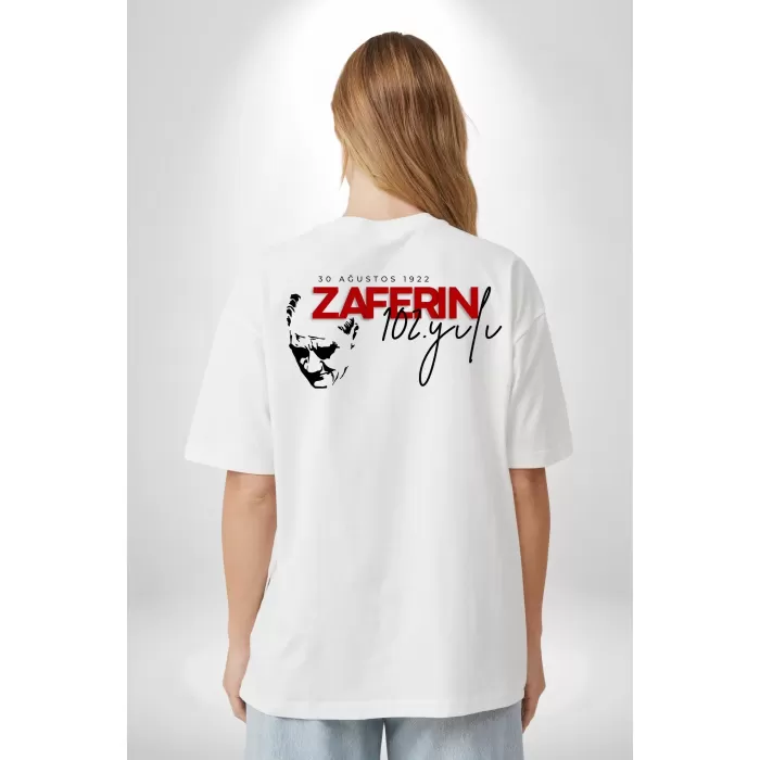 30 Ağustos Unisex Baskılı T-shirt - Beyaz