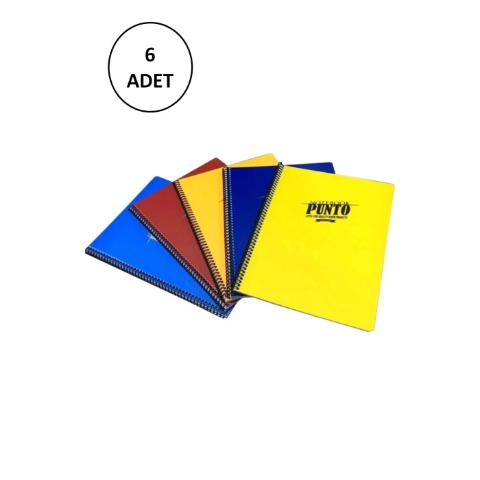 GIPTA Punto Spiral Pp Kapak Defter (a4)   Yaprak ( Çizgili ) 6 Adet