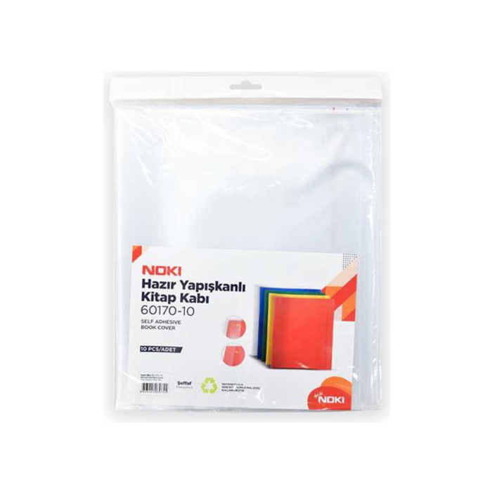 Noki 60 -10 Hazır Yapışkanlı Kitap Kabı 10Lu Şeffaf