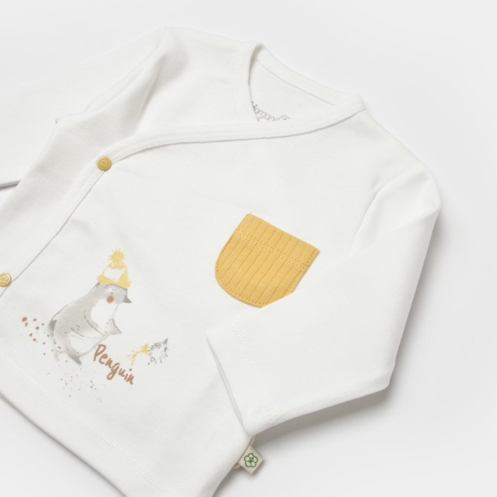 Bibaby Biorganic Penguin Club 3Lü Bebek Set 73336 Ekru Gri