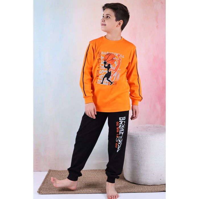 Kapitex 5  Erkek Çocuk Desenli Uzun Kol Pijama Takımı