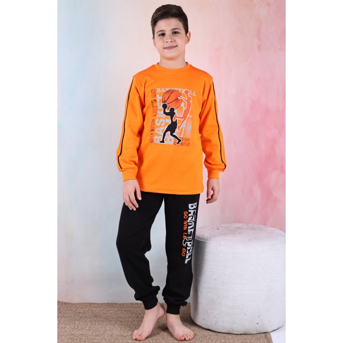 Kapitex 5  Erkek Çocuk Desenli Uzun Kol Pijama Takımı