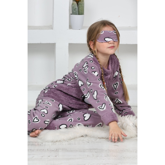 Kapitex 4994 Kız Çocuk Penguenli Polar Uzun Kol Pijama Takımı