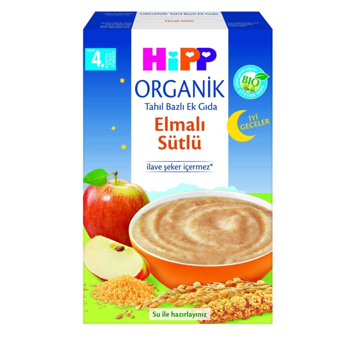 Hipp Organik İyi Geceler Elmalı Sütlü Tahıl Bazlı Ek Gıda 250gr