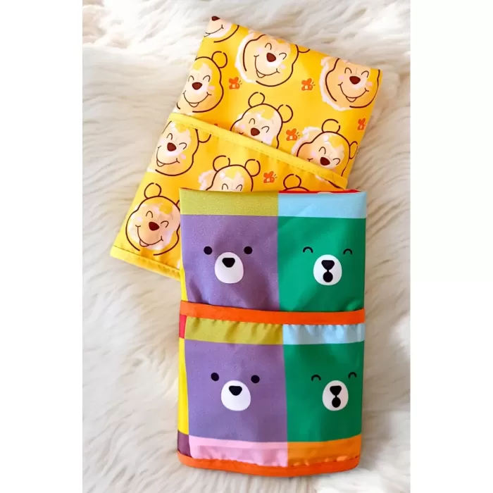 Sıvı Geçirmez Kolsuz 6-24 Ay 2li Aktivite ve Mama Önlüğü ( COLOUR-BEAR )