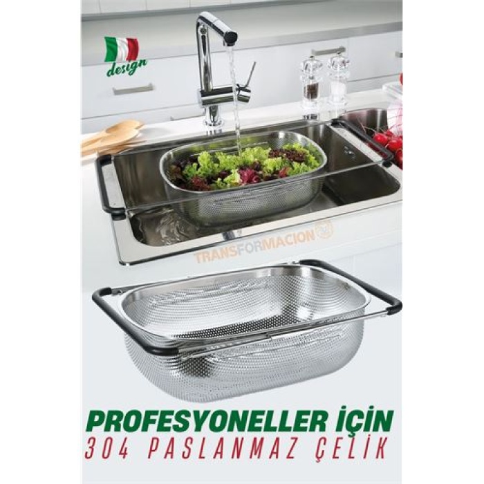 ModaCar Lavabo Süzgeci Ayarlanabilir Kevgir 304 Paslanmaz Çelik