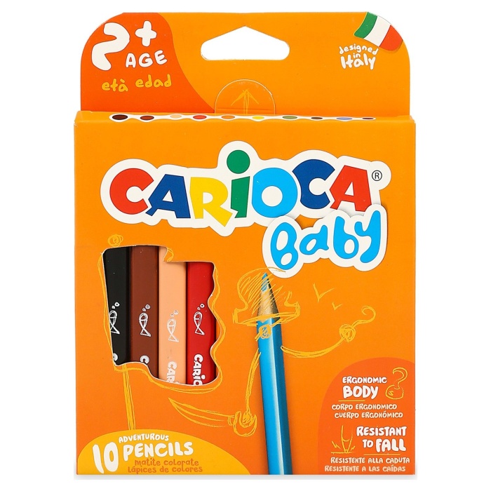 Carioca Jumbo Bebek Üçgen Kuru Boya Kalemi 10lu
