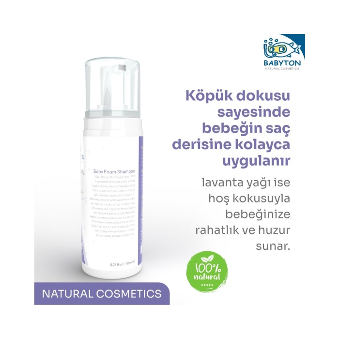  ton Yenidoğan Doğal ve Organik Köpük Şampuan 150ml
