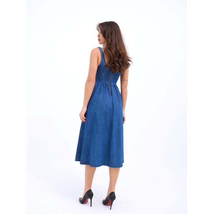 7143 KOT ELBİSE-MAVİ
