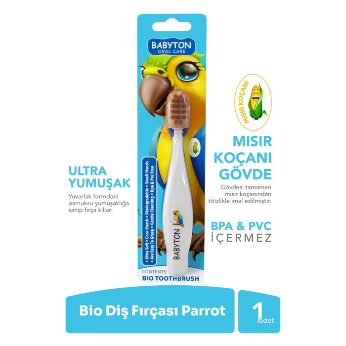  ton Bio Ultra Yumuşak Çocuk Diş Fırçası Papağan