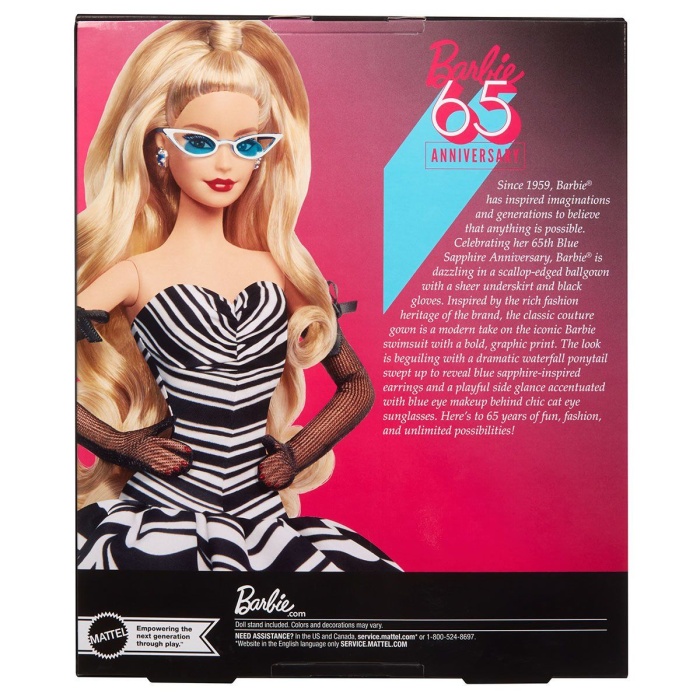HRM58 Barbie 65.Yıl Özel Koleksiyon Bebeği - Sarışın