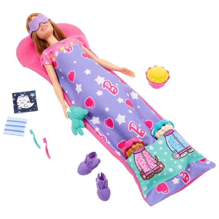 HXN01 Barbie ve Köpekçikleri Pijama Partisi